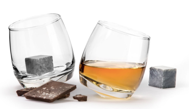 Set of 2 Rocking Whiskey Tumblers & Drink Stones