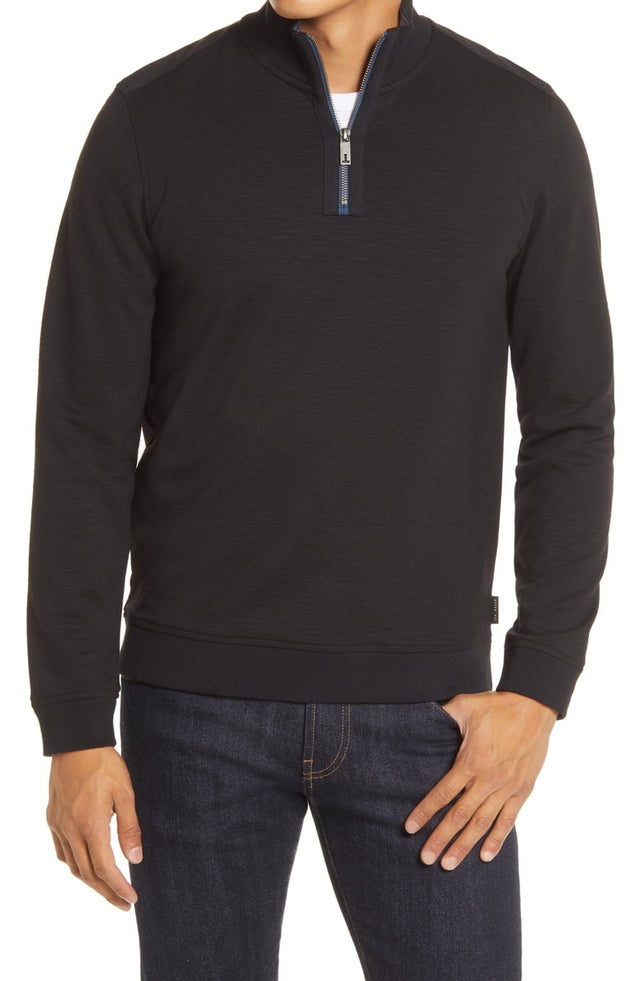 Caravan Slim Fit Quarter Zip Top