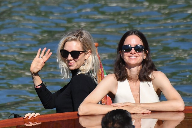 Vanessa Kirby and Katherine Waterston at venice