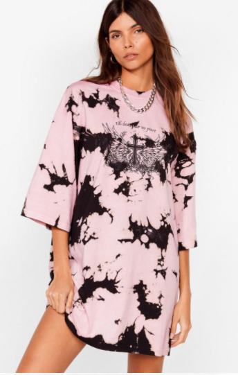 Till Death Do Us Part Graphic Tie Dye Dress