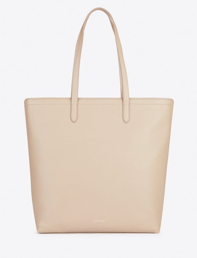 Leather Zip Top North South Tote