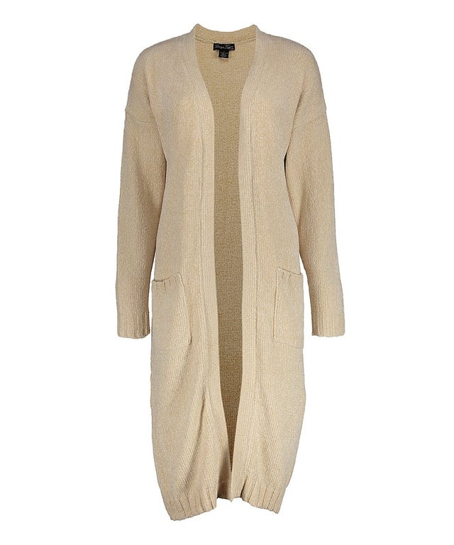 Beige Pocket Open Duster - Women & Plus