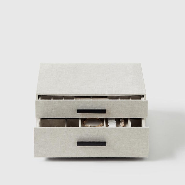 The Container Store x KonMari Marie Kondo 2-Drawer Linen Jewelry Box