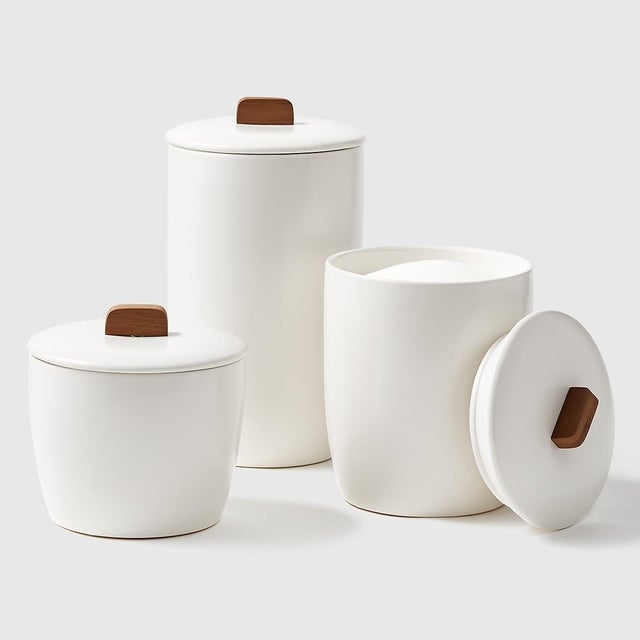 The Container Store x KonMari Marie Kondo Cloud White Ceramic Bulk Canisters