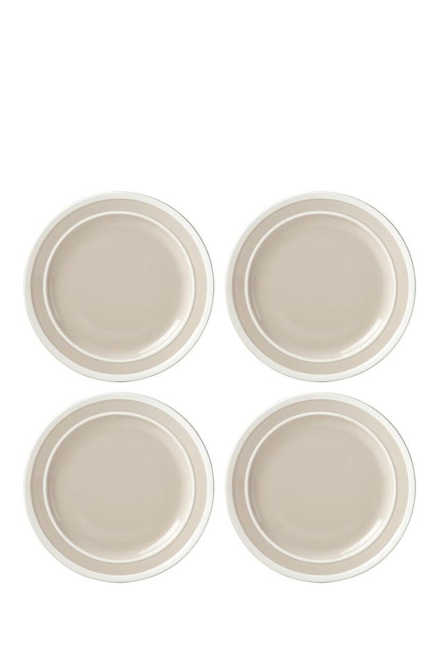 Kate Spade New York Sculpted Stripe Beige Dinner Plate 4-Piece Set