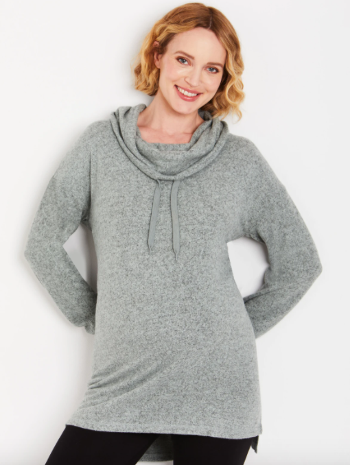 Motherhood Maternity Hacci Cowl Neck Maternity Sweatshirt