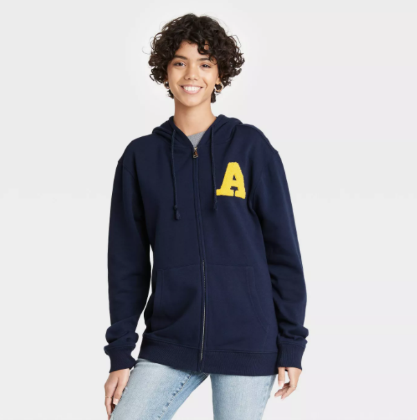 Netflix x 'To All the Boys I've Loved Before' 3 Varsity Letter Zip-Up Hooded Graphic Sweatshirt