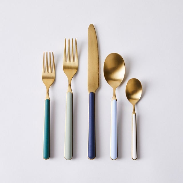 Mepra Italian Gold Fantasia Color Flatware Set