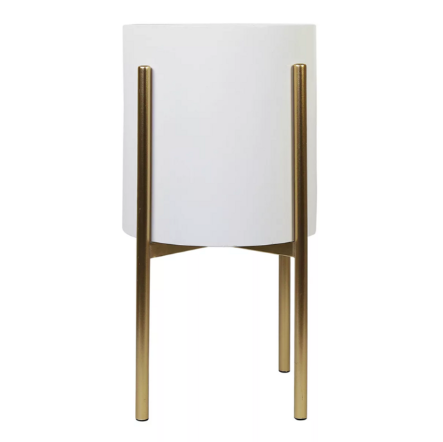 Stratton Home Decor White & Gold Metal Plant Stand