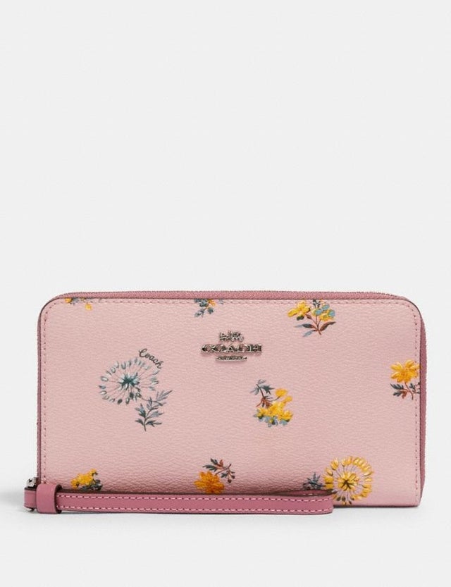 Large Phone Wallet With Dandelion Floral Print