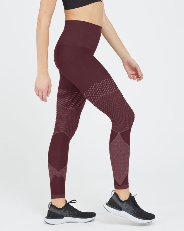 Look at Me Now Seamless Moto Leggings, Wine