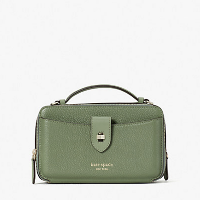 Kate Spade Green Leather Spencer Zip Crossbody Bag