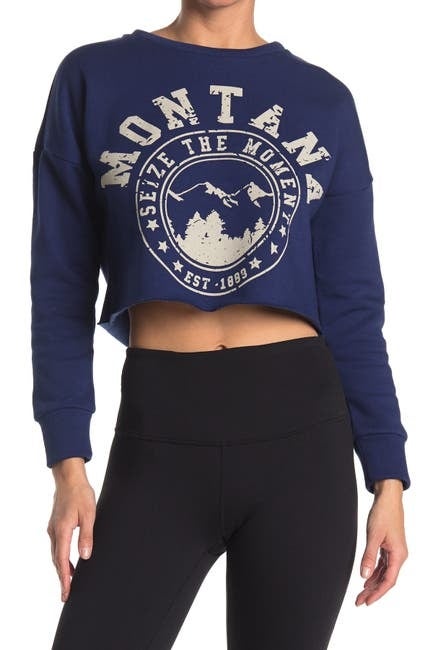 Abound Cropped Graphic Pullover Sweatshirt