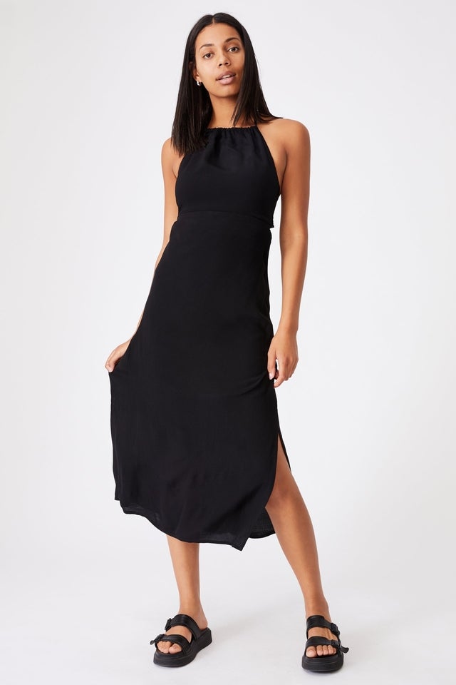 Cotton On Woven Harper Tie Back Halter Midi Dress