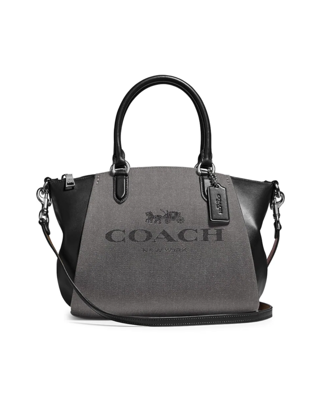 Coach Elise Leather & Jacquard Satchel