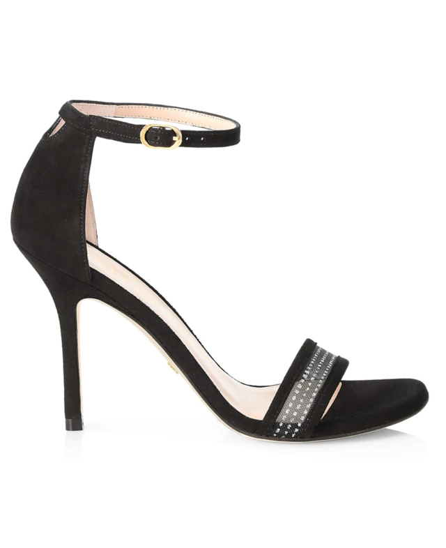 Stuart Weitzman Adrianna Mesh Suede Sandals