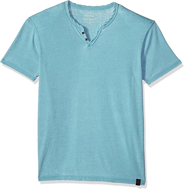 Lucky Brand Men's Venice Burnout Notch Neck Tee Shirt