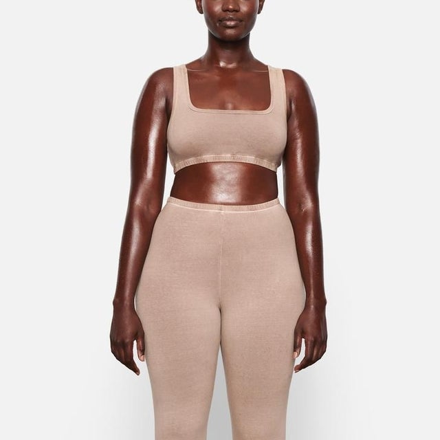 SKIMS Outdoor Basics Wide Neck Bralette in Desert