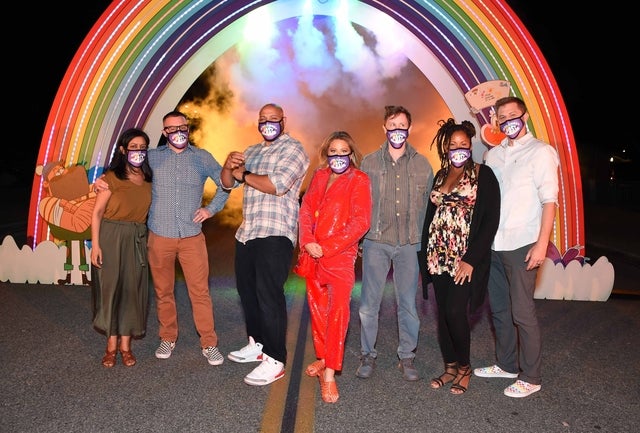 The casts of Nickelodeon’s Middlemost Post and The Patrick Star Show attend the drive-in screening premiere of their new shows at the Rose Bowl on Wed, June 23.