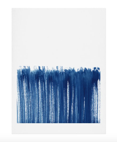 Deny Designs Indigo Abstract Brush Strokes Wall Art