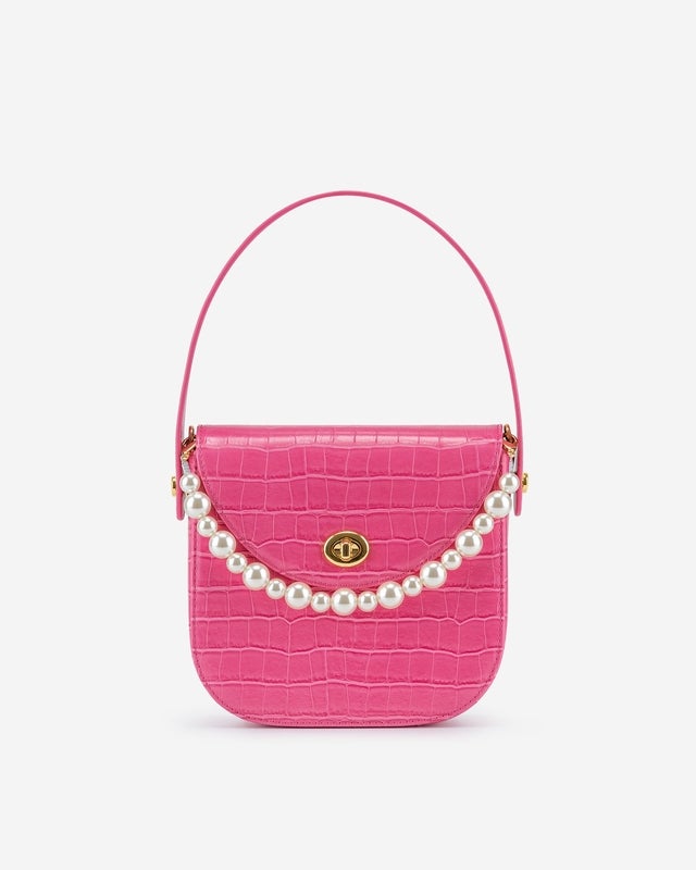 JW Pei Kate Faux Pearl Bag - Pink Croc