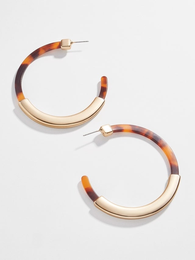 Tassiana Resin Hoop Earrings in Tortoise