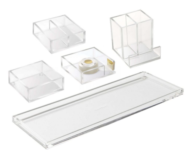 West Elm Acrylic Bloc Desk Organizer Set of 5