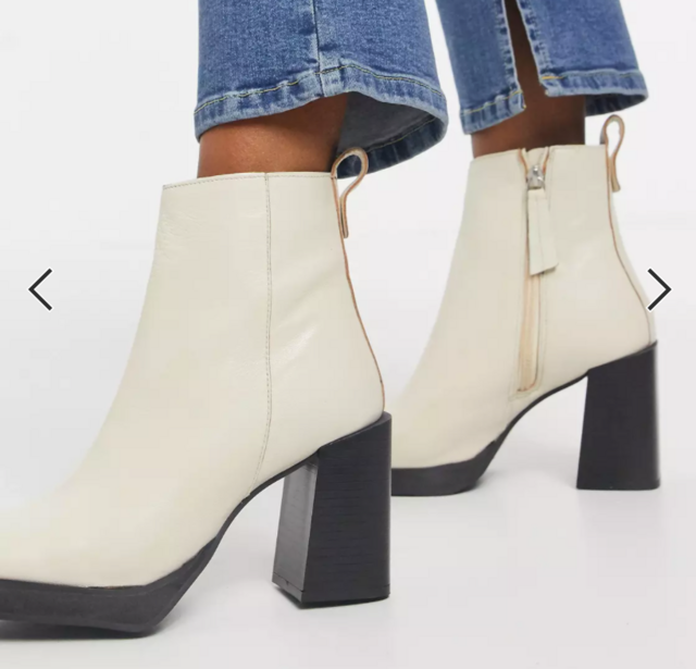 ASRA Exclusive Herington Heeled Boots in Bone Leather