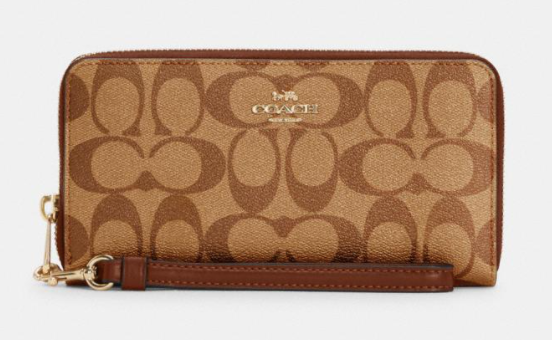 Coach Long Zip Around Wallet In Signature Canvas