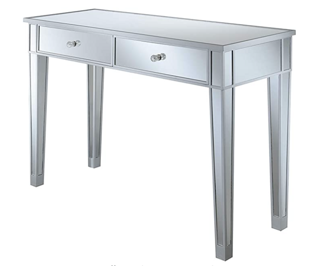 Convenience Concepts Gold Coast Mirrored Desk