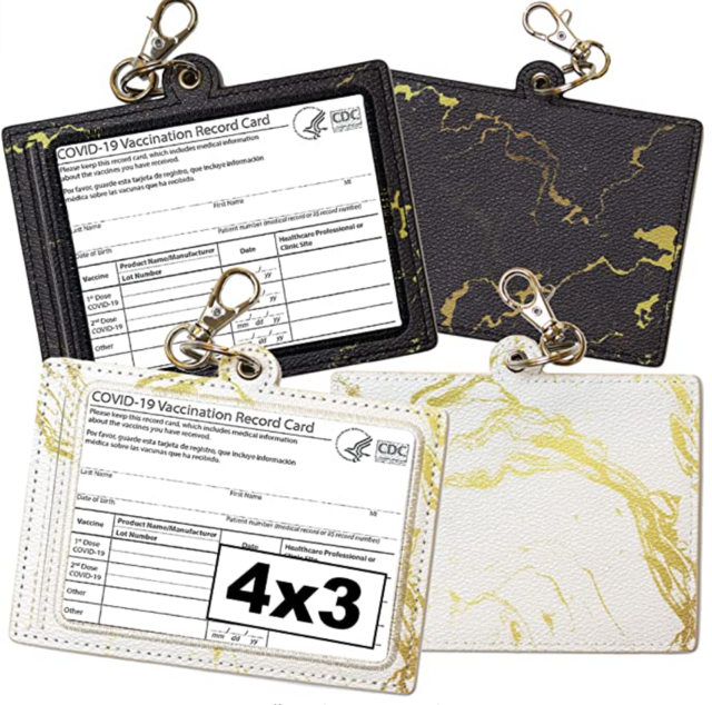 Marble Effect Vaccine Card Protector