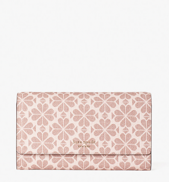 Spade Flower Coated Canvas Chain Clutch