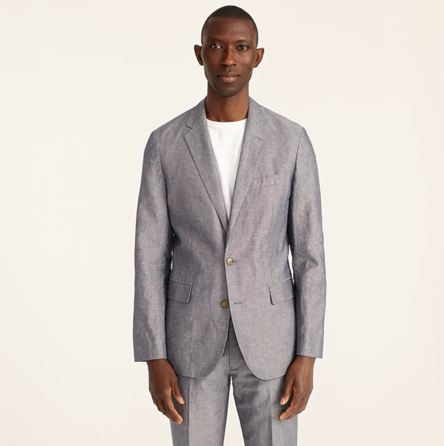 Ludlow Slim-Fit Unstructured Suit Jacket in Irish Cotton-Linen