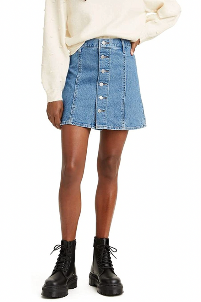 Levi's Women's A-line Button Front Mini Skirt