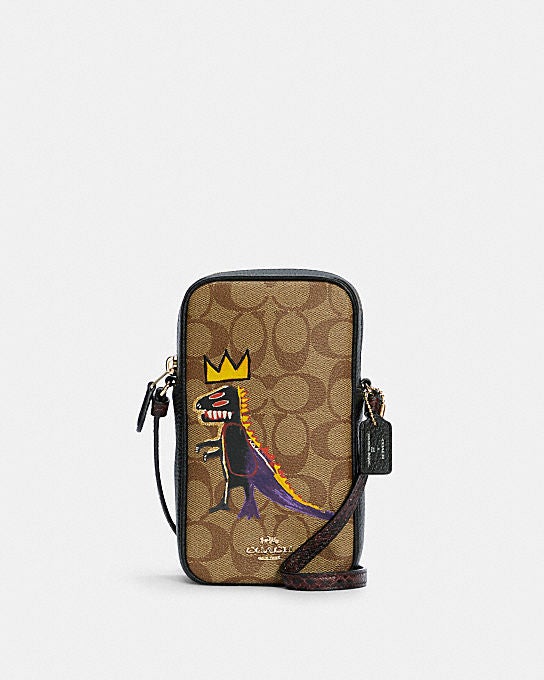 Coach X Jean Michel Basquiat North/South Zip Crossbody In Signature Canvas