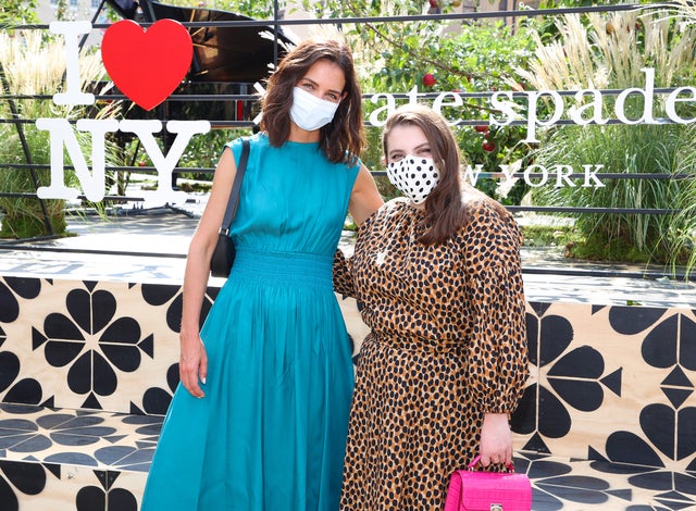 Katie Holmes and Beanie Feldstein at nyfw