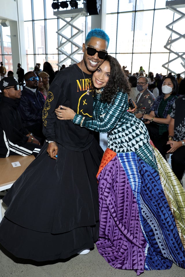 Kid Cudi and Rosario Dawson at nyfw