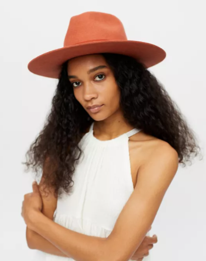 UO Flat Brim Felt Fedora