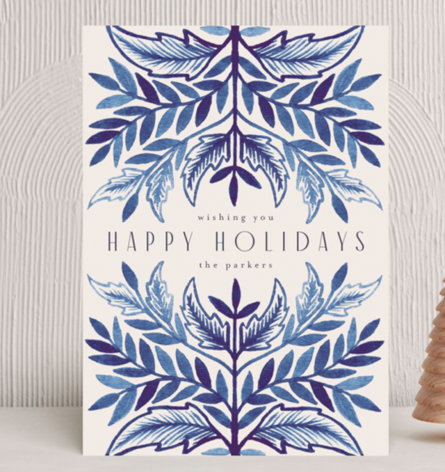 Watercolor Botanical Holiday Card