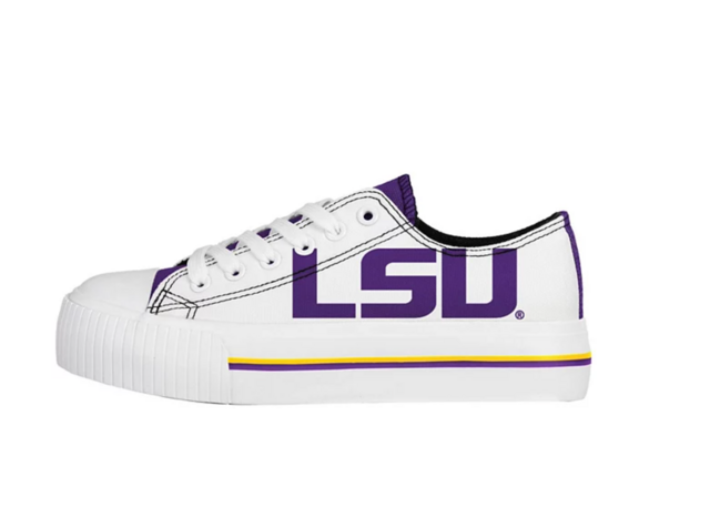 Women's FOCO LSU Tigers Platform Canvas Shoes