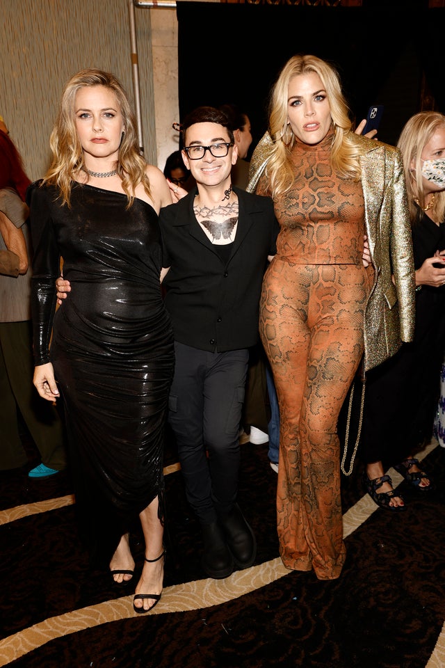 Alicia Silverstone, Christian Siriano, and Busy Philipps at nyfw