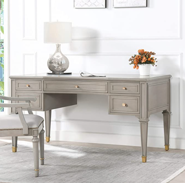 Jennifer Taylor Home Troy 5-Drawer Wood Desk