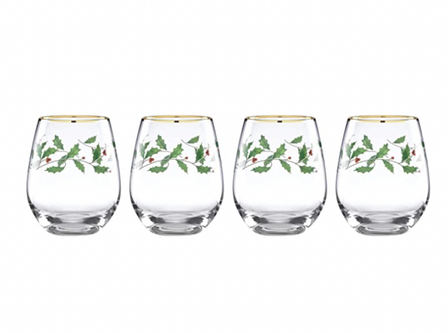 Lenox 4-Piece Stemless Holiday Wine Glasses