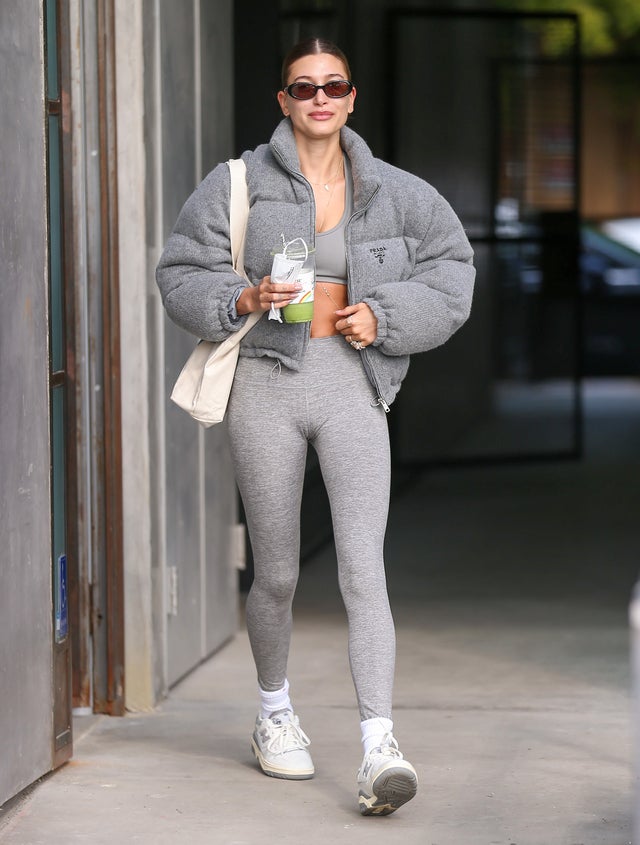 Kendall Jenner keeps it casual chic in all-grey hoodie and sweatpants while  checking out of