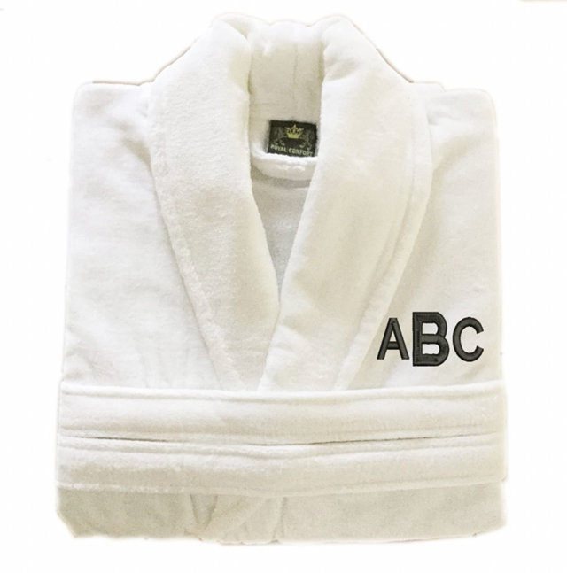 Monogrammed Turkish Cotton Terry Velour Bathrobe