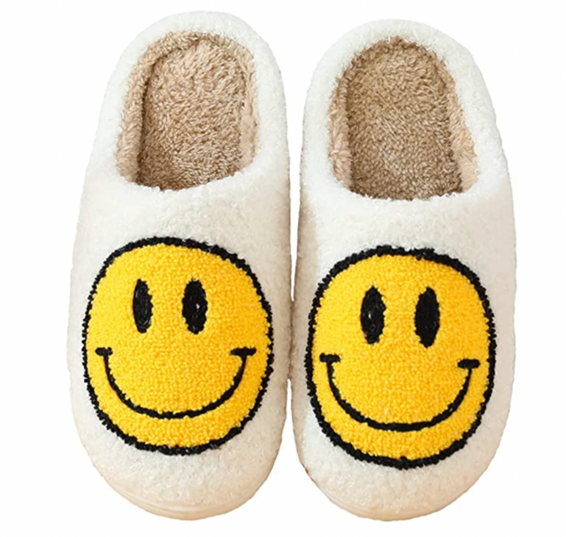 Retro Smiley Face Slippers