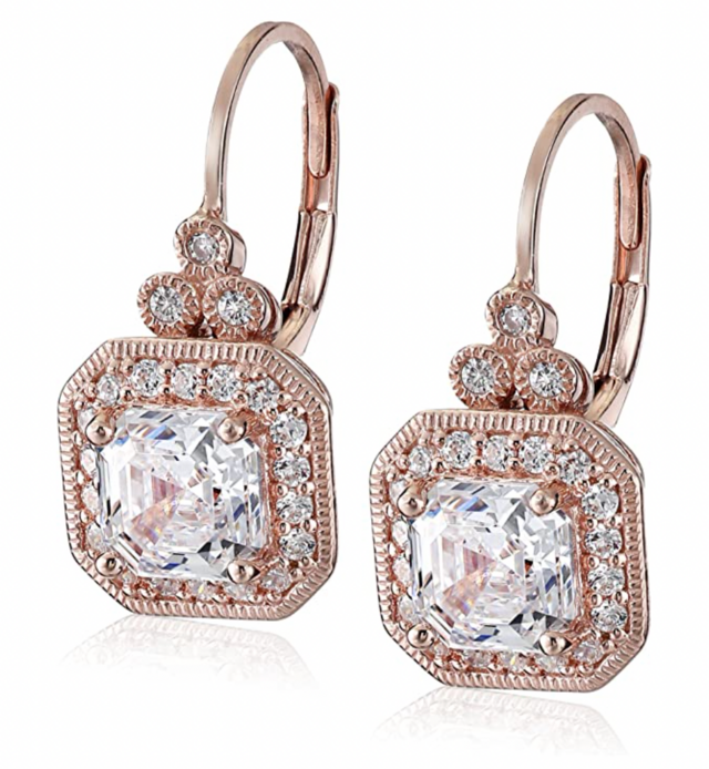 Infinite Elements Zirconia Asscher-Cut Antique Drop Earrings