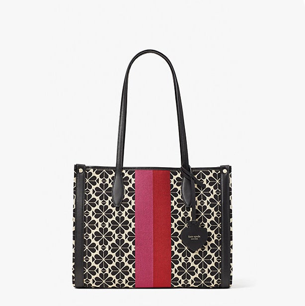 Spade Flower Jacquard Stripe Market Medium Tote