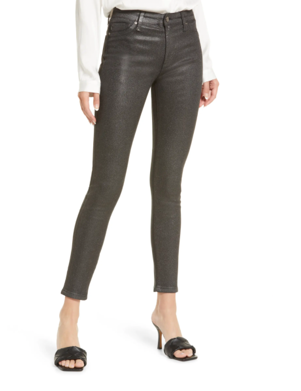 AG The Farrah High Waist Ankle Skinny Faux Leather Pants