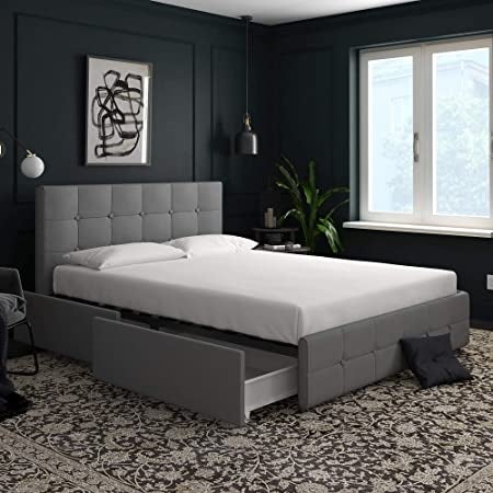 DHP Tufted Platform Storage Bed